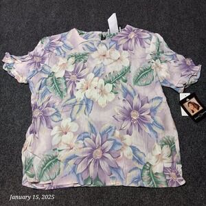 VTG NWT Jaclyn Smith Top Shirt Women‎ Size Small Floral Print Spring Classic